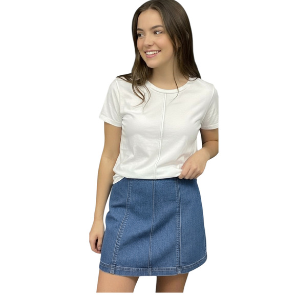 No Boundaries Dresses & Skirts - NWT No Boundaries Mini Skirt Juniors MEDIUM 7-9 Blue Jean Denim Hi Rise Paneled